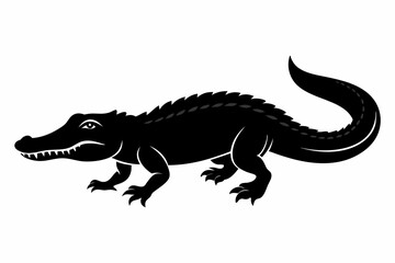 American alligator silhouette icon vector