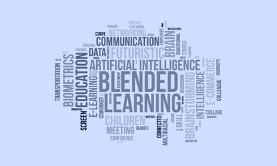 Blended Learning word cloud template. Blended Learning concept vector tagcloud background.