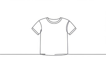 simple line drawing, t-shirt outline, minimalist design, black and white, vector graphic, clothing