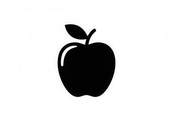 Apple silhouette, minimalist design, black and white, vector graphic, simple icon, clean lines