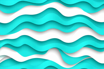 Abstract Teal and White Wave Pattern Design, Flowing Seamlessly Across the Surface, Creating a Dynamic Visual Experience.