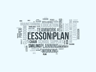 Lesson Plan word cloud template. Lesson Plan concept vector tagcloud background. vector illustration.