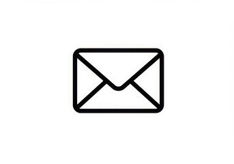 Simple envelope icon, minimalist design, black and white, graphic symbol, flat silhouette