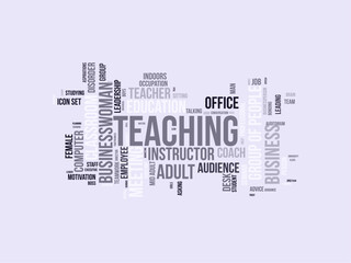 Teaching word cloud template. Teaching concept vector tagcloud background.
