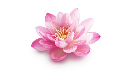 Obraz premium A beautiful pink lotus flower with delicate petals and a central stamen.