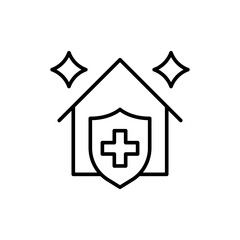 Clean house outline icons, minimalist vector illustration ,simple transparent graphic element .Isolated on white background