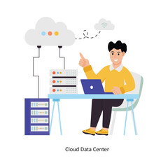 Cloud Mail  concept vector illustration. Cloud Computing isolated On white Background.    