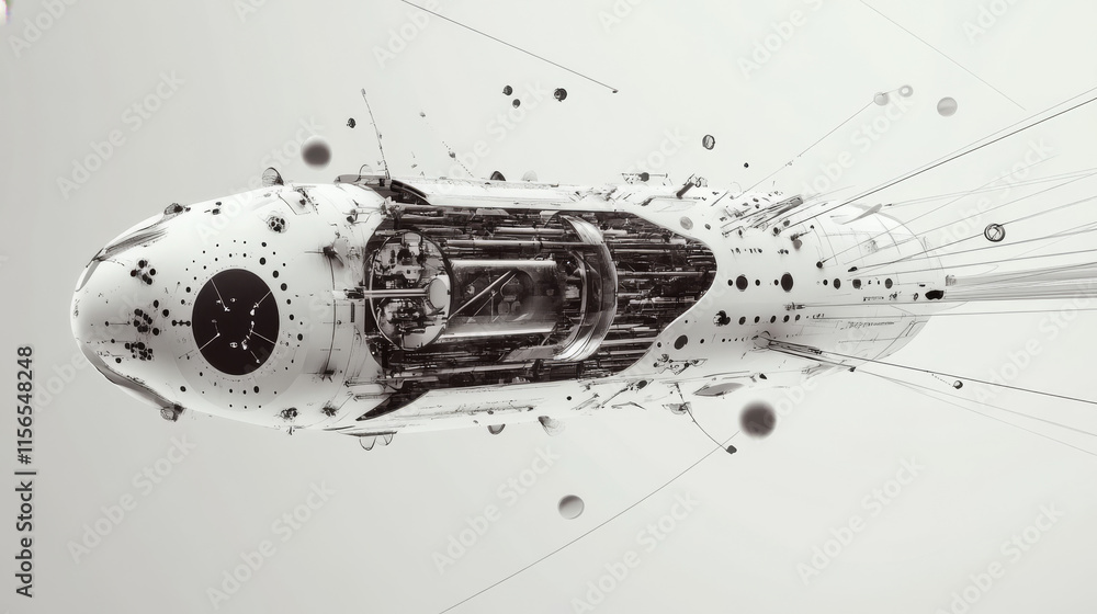 Poster tractor of the particles. tractor with trailer consists of dots and circles. vector illustration.