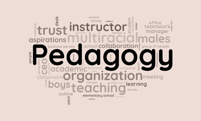Pedagogy word cloud template. Pedagogy concept vector tagcloud background. vector illustration.