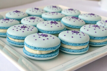 Fototapeta premium macaroons on a wooden table