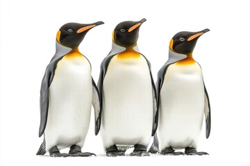 Fototapeta premium Three King Penguins Standing Together