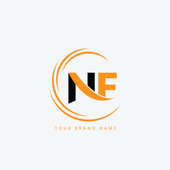 Alphabet NF and FN illustration monogram vector logo template