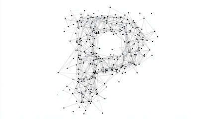 Naklejka premium The letter P consists of points, lines and triangles. Vector illustration