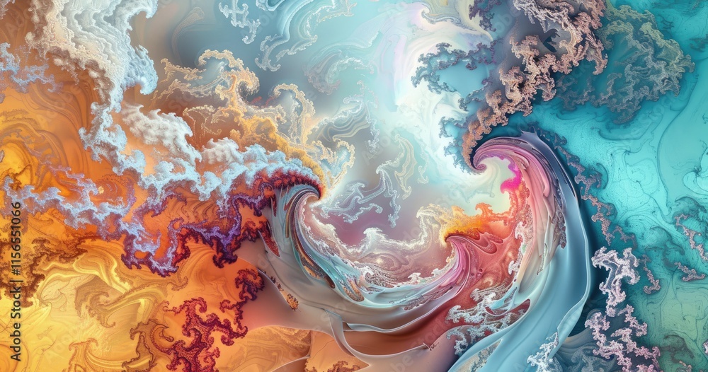 Aufkleber abstract swirling patterns in vibrant colors create a mesmerizing visual experience.