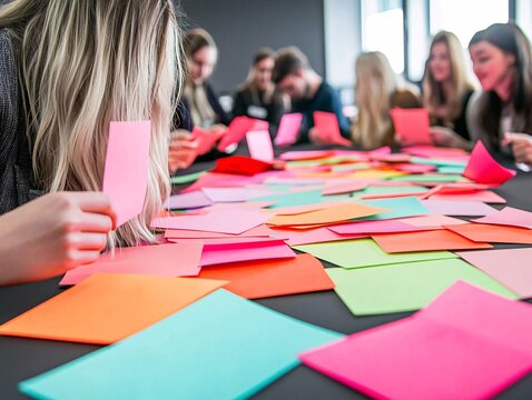 speed dating with creative prompts, colorful question cards, animated discussions, open expressions