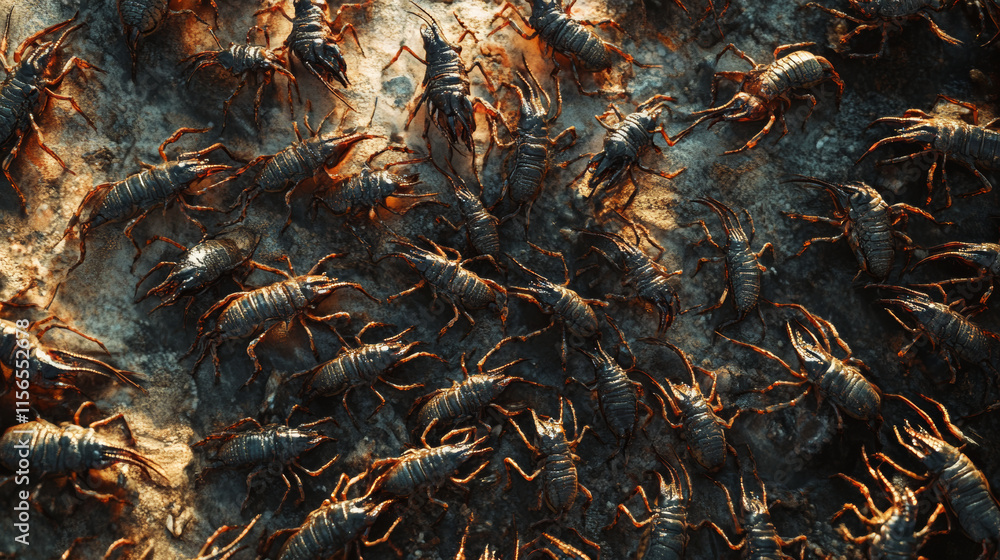Poster vector seamless pattern of scorpion