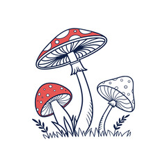 mushrooms vector art and illustration