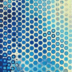 Abstract pattern of blue circles creating a visually striking design.