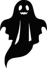 cute halloween ghosts illustration design. Black ghost icon. Flat halloween ghosts vector illustration on white background
