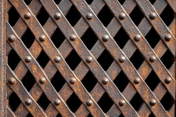 Close-up of a decorative lattice metal pattern.