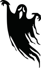 cute halloween ghosts illustration design. Black ghost icon. Flat halloween ghosts vector illustration on white background