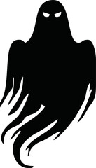 cute halloween ghosts illustration design. Black ghost icon. Flat halloween ghosts vector illustration on white background