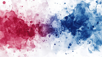 Obraz premium Abstract watercolor splatter in red and blue tones