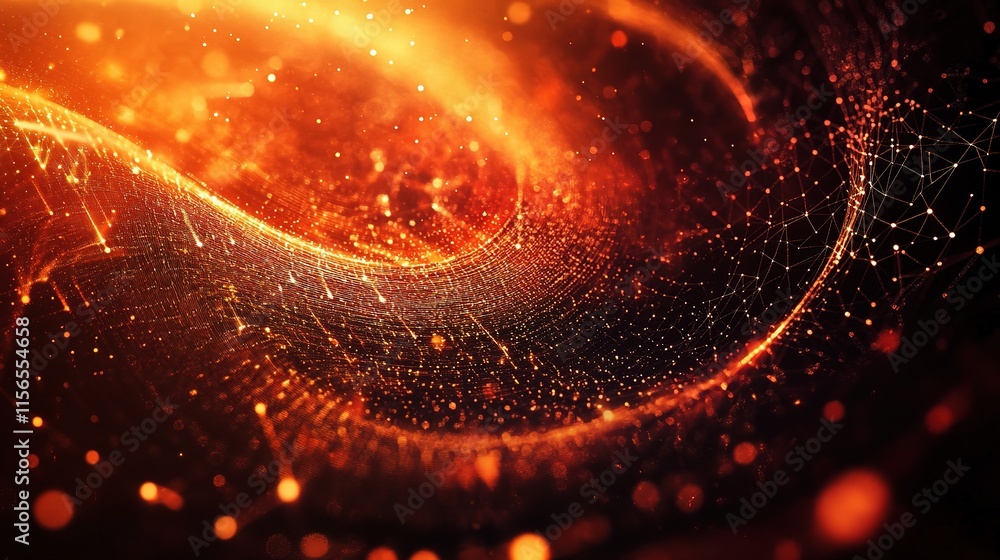 Poster futuristic technology background with particles and dynamic lines