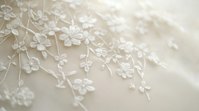 Flower Embroidery Background Wallpaper