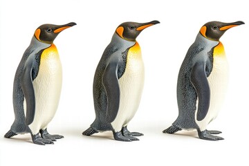Fototapeta premium Three King Penguins in a Row