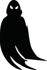 cute halloween ghosts illustration design. Black ghost icon. Flat halloween ghosts vector illustration on white background