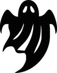 cute halloween ghosts illustration design. Black ghost icon. Flat halloween ghosts vector illustration on white background