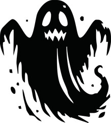 cute halloween ghosts illustration design. Black ghost icon. Flat halloween ghosts vector illustration on white background