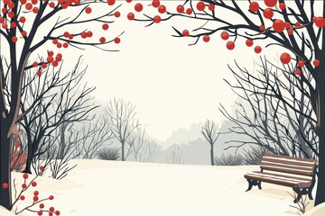 Winter Park Bench Scene