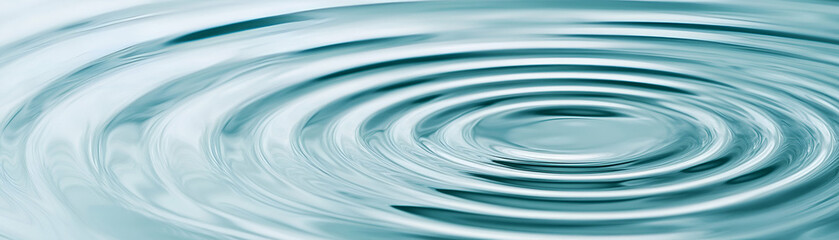 Aqua Ripple Abstract, Teal Water Circles Expand Gracefully outwards, creating a mesmerizing visual effect.