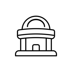 Planetarium outline icons, minimalist vector illustration ,simple transparent graphic element .Isolated on white background