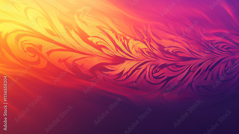 Poster abstract swirling hues, vivid warm colors flow dynamically across gradient background