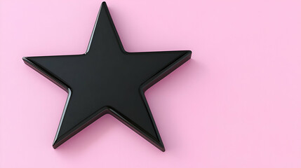 Obraz premium Black Star on Pink Background, A Symbol of Achievement, Success, and Excellence in Design.