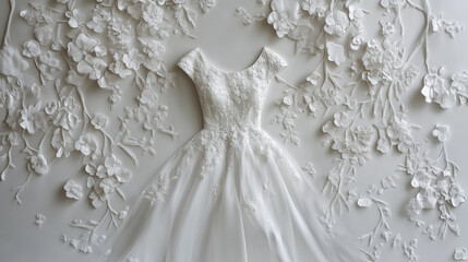 Wedding Dress and Flowers Wallpaper Background