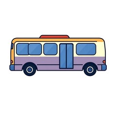 A bus icon with a long, rectangular design, minimal windows, and clean detailing, rendered on a plain white background