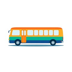 A bus icon with a long, rectangular design, minimal windows, and clean detailing, rendered on a plain white background