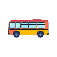 A bus icon with a long, rectangular design, minimal windows, and clean detailing, rendered on a plain white background