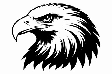 American bald eagle silhouette icon vector