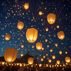 Naklejka premium lanterns in the night