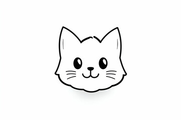 Adorable Cat Face Illustration, Simple, Cute, and Happy Kitty Design for Kids' Projects
