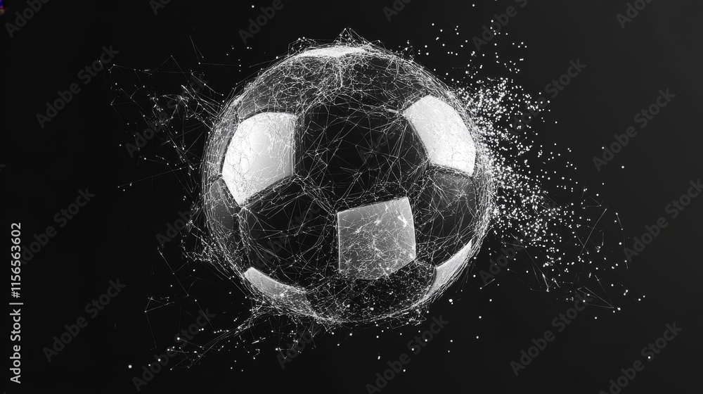 Aufkleber a soccer ball consists of points, lines and triangles. the polygon shape in the form of a ball on a 