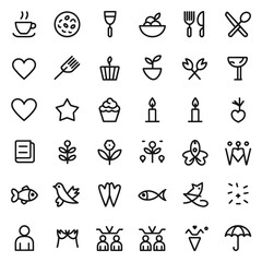 Fototapeta premium lifestyle line icon set