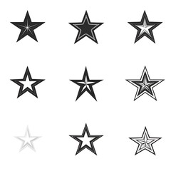 Obraz premium Hand drawn stars, doodle star collection. 