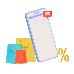 shopping discount icon on smartphone