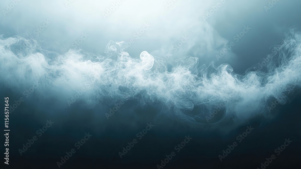 Poster steam wave on soft background with ethereal quality and blank space for text or branding elements